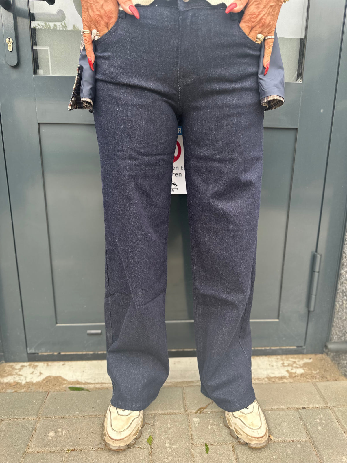 Jeans wide leg donkerblauw