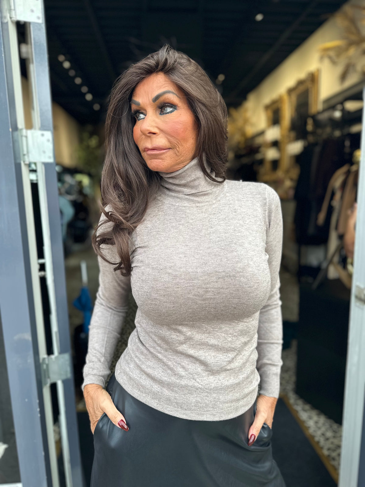 Col top "Amy" taupe