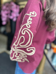Blouse "Broderie" bordeaux