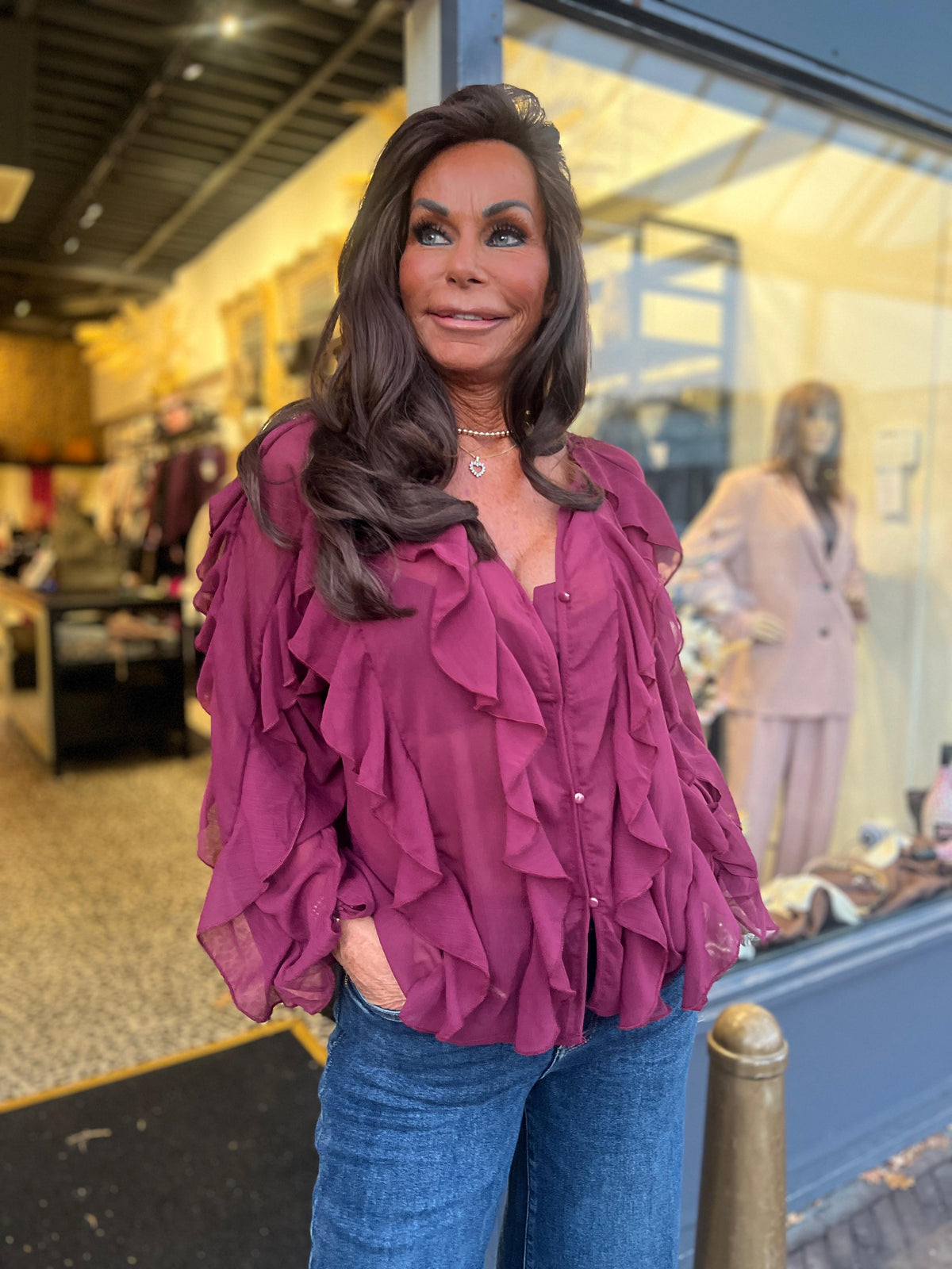 Blouse "Lina" Bordeaux