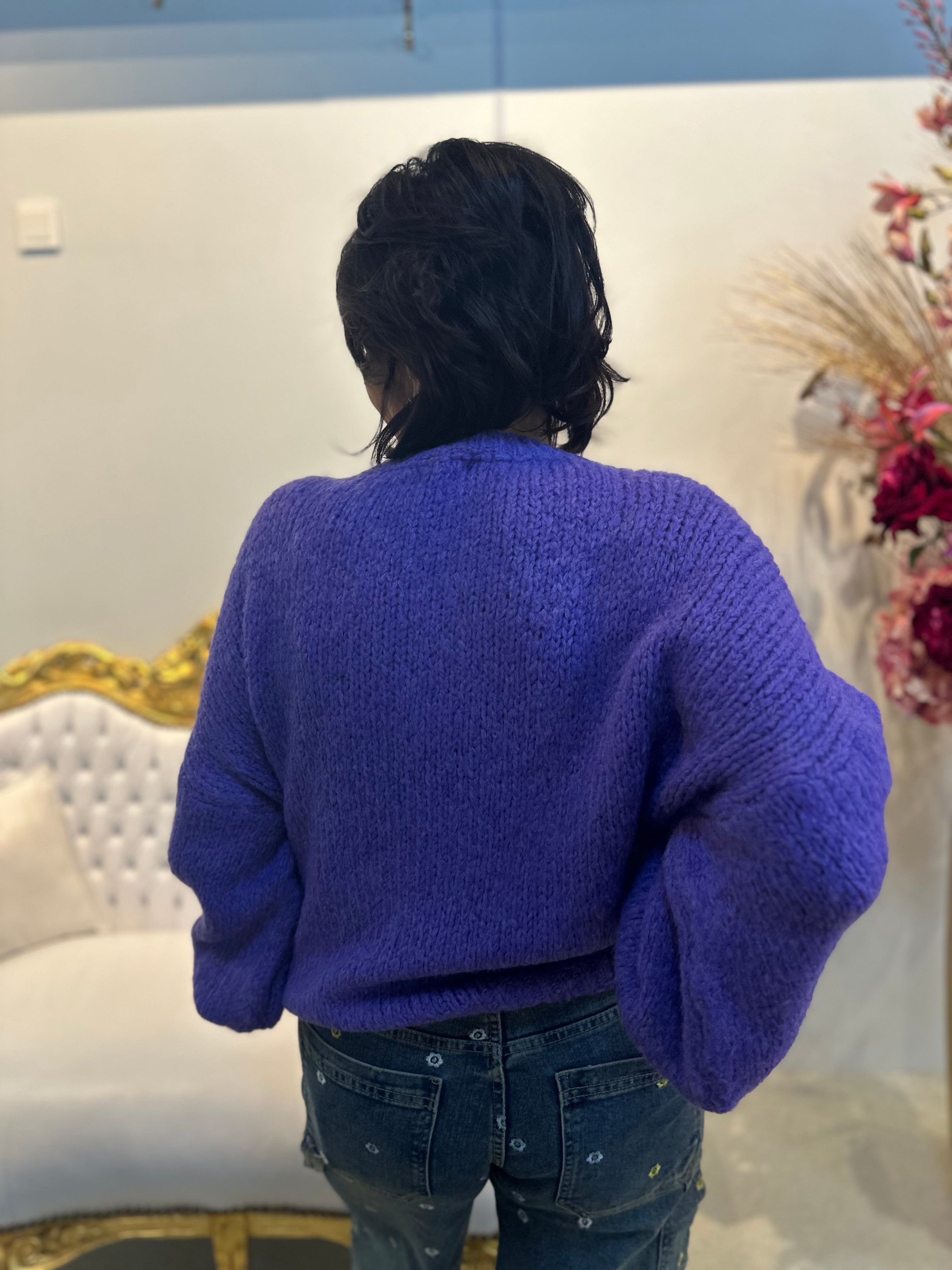 Gebreide trui "Knitted" Paars