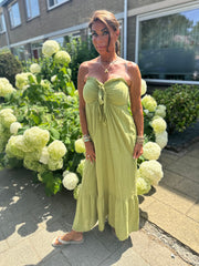 Strapless strikjurk "Bodine" limegroen