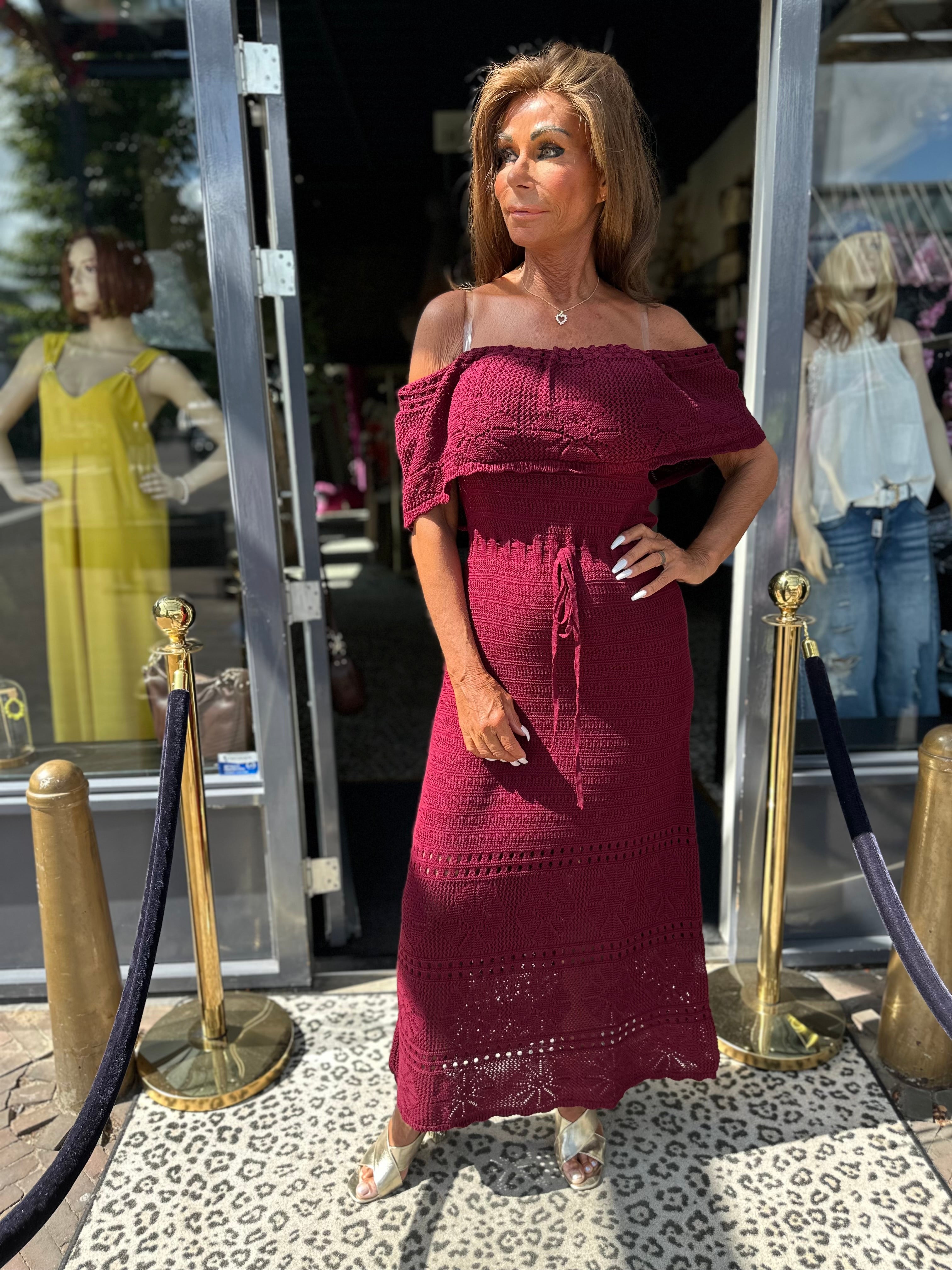 Jurk "Cubanita" Bordeaux