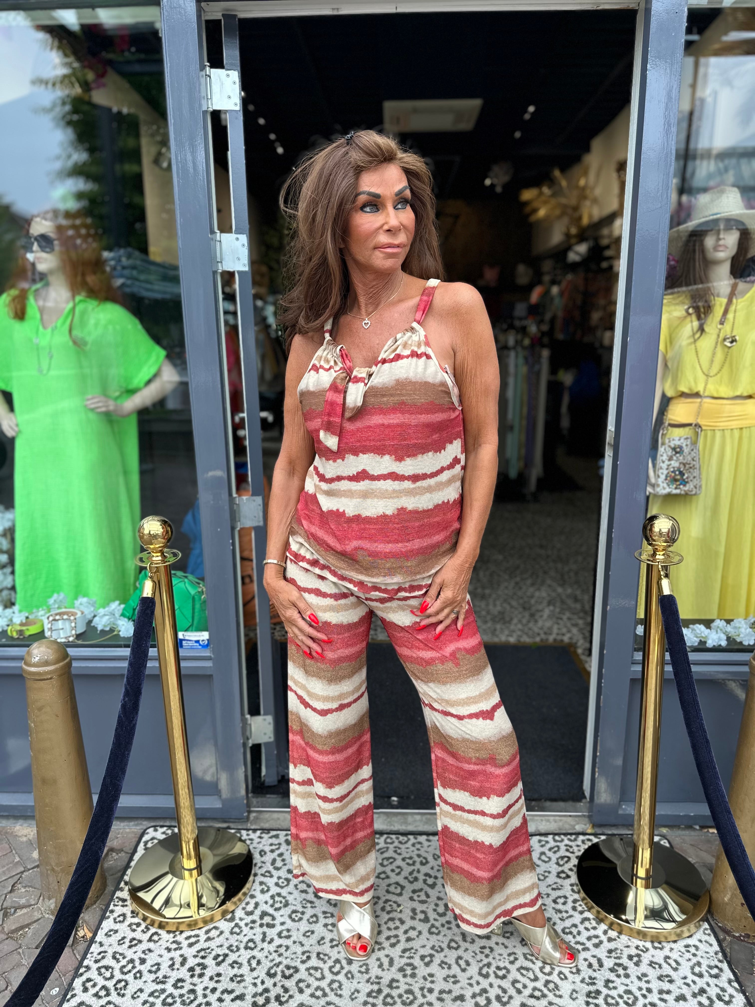 2 delig set Lurex "Gaia" roze