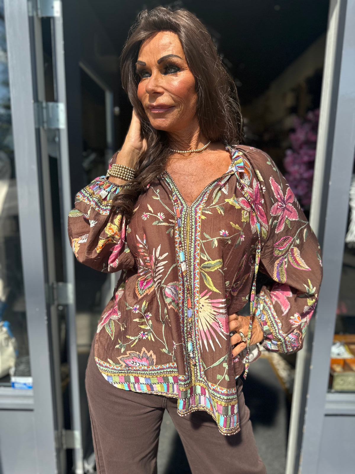 Blouse "Tiger Lilly" Bruin multicolour
