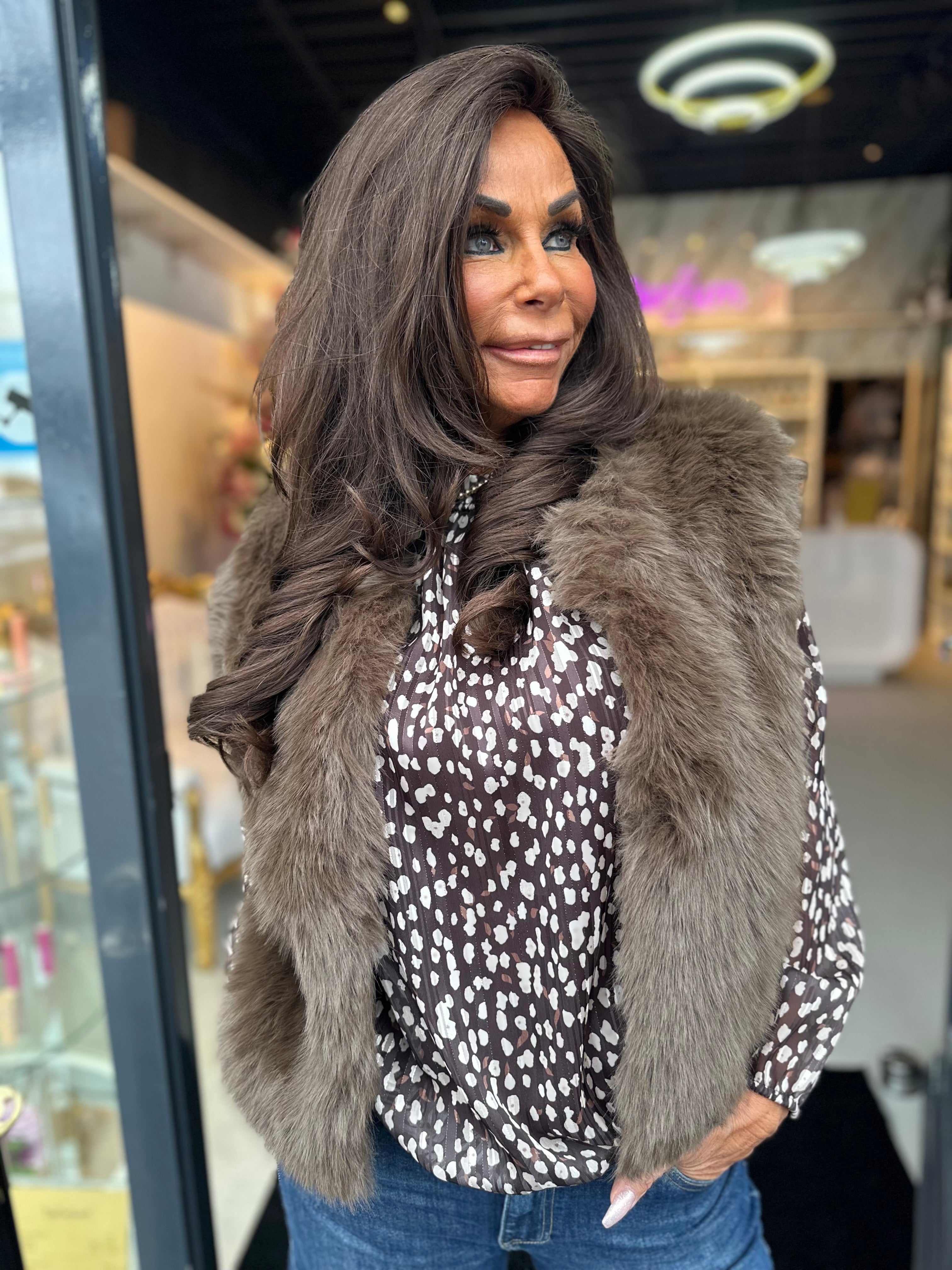 Blouse "Mandy" donkerbruin