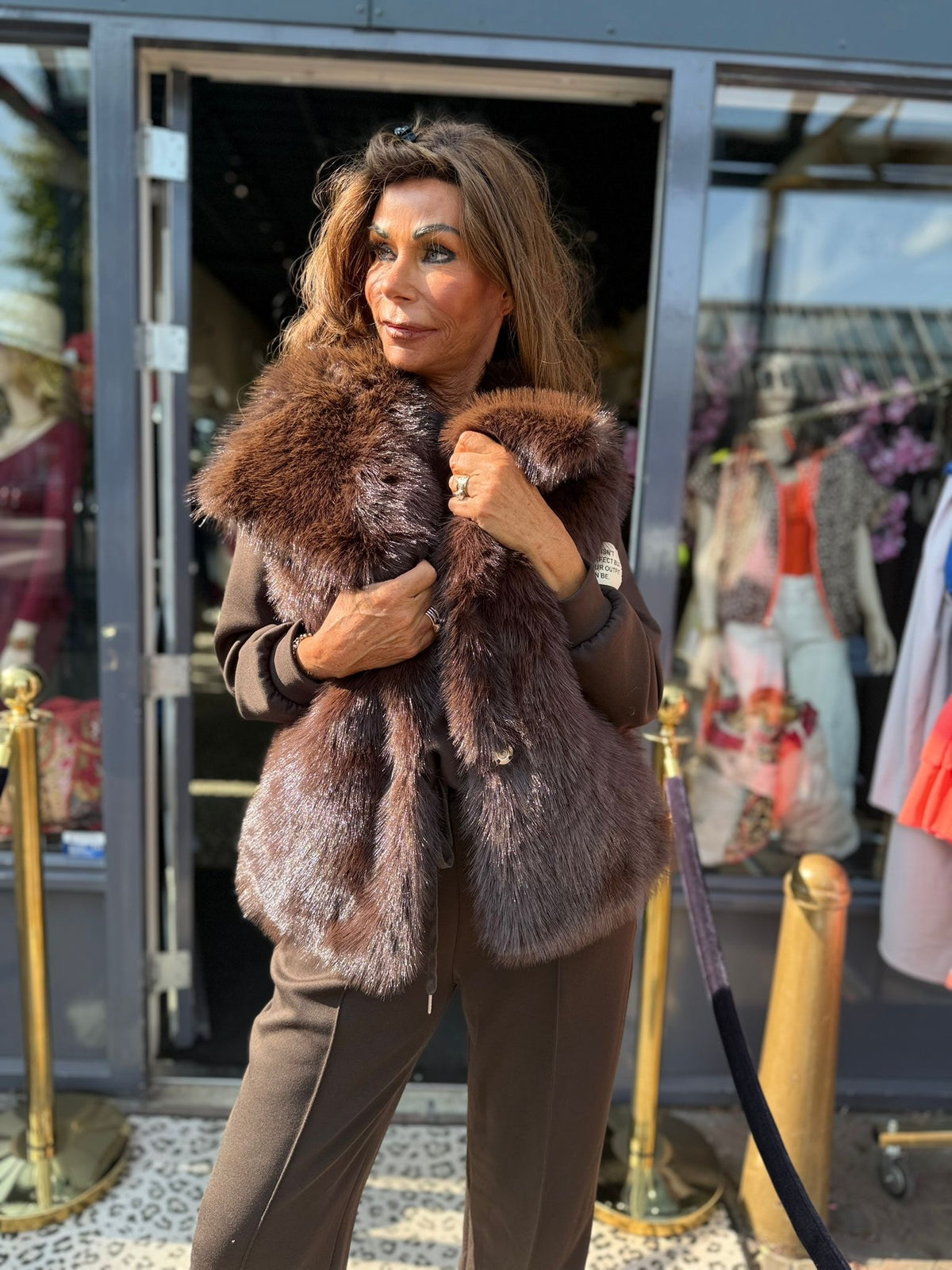 Gilet "Almost autumn" Donkerbruin