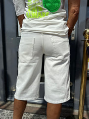Bermuda jeans "double" wit