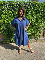 Jurkje "Kalyn" v-hals sky blauw