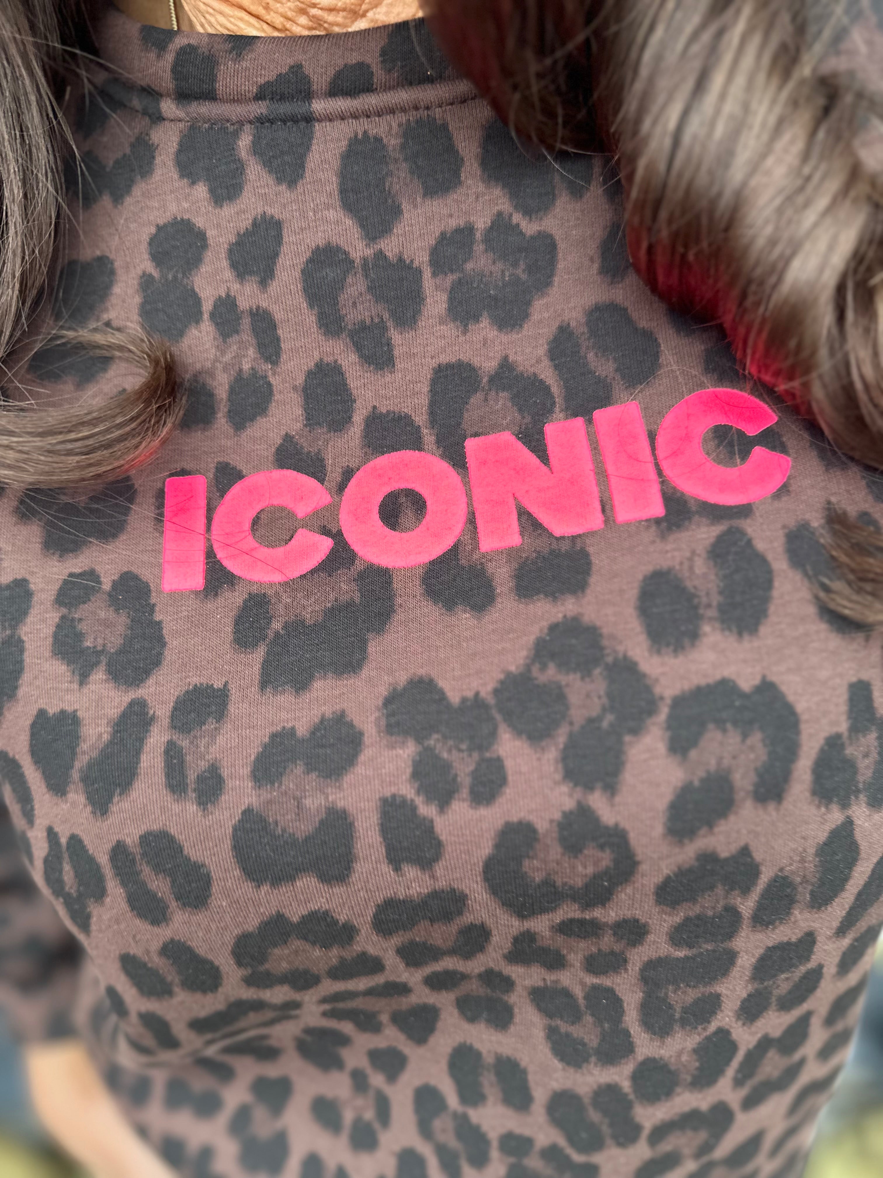 ICON sweater panter/donkerbruin