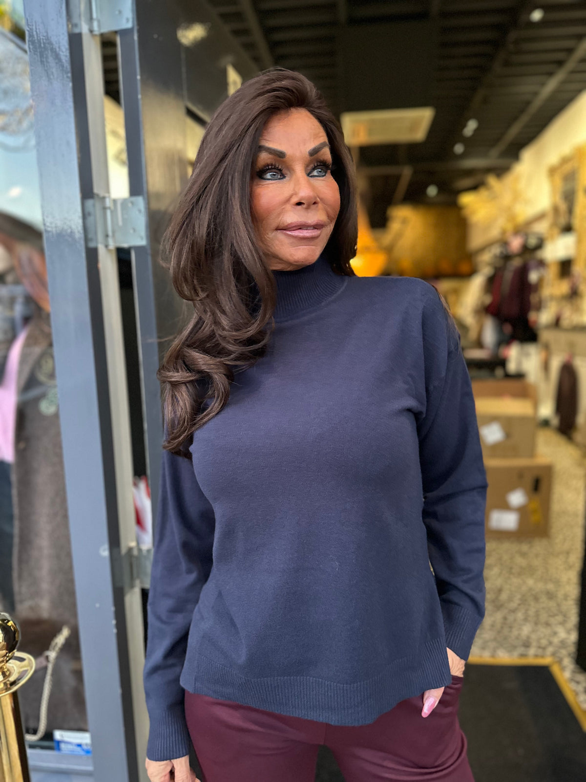 Turtle top "Java" Navy