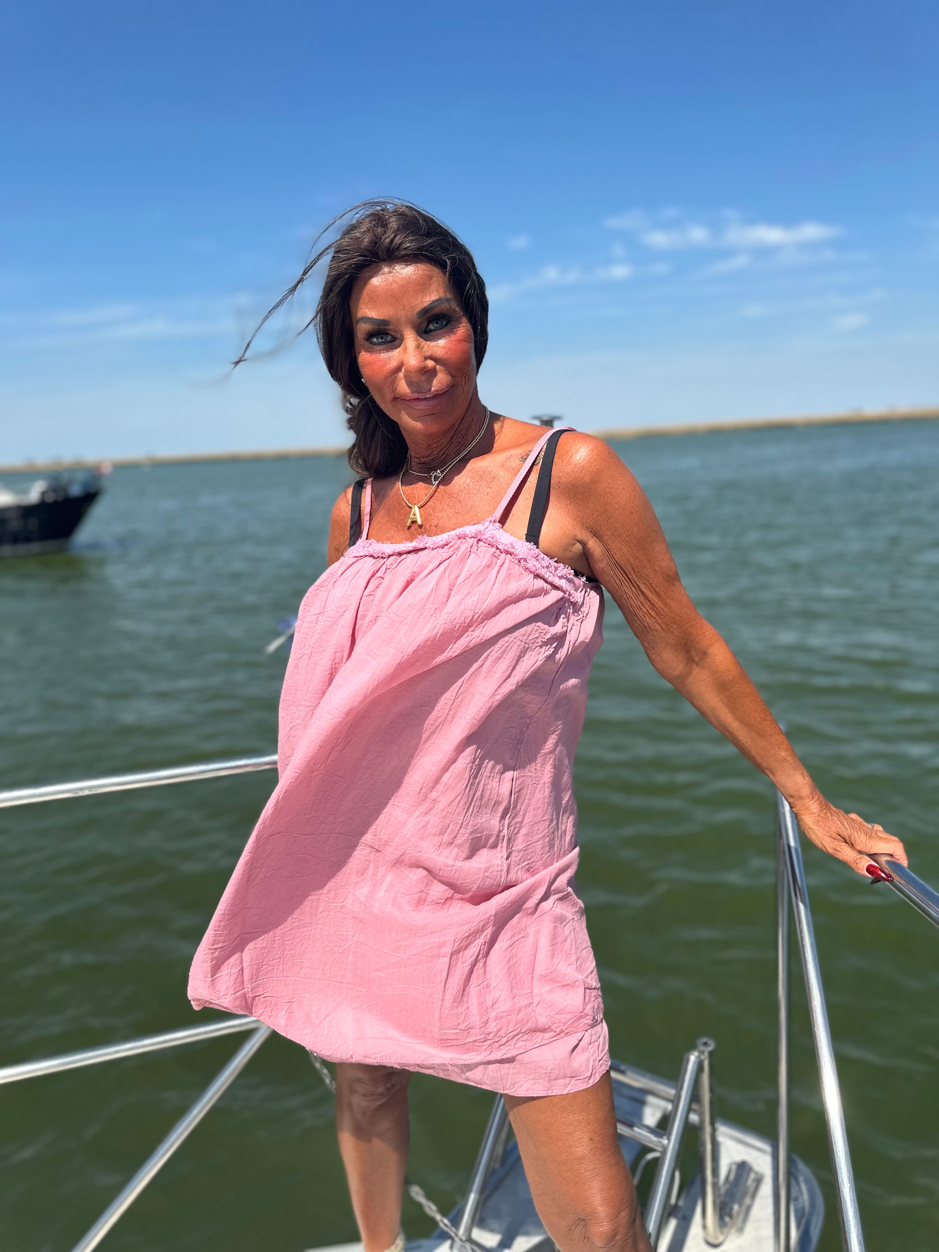 Korte jurk Fluffy licht roze