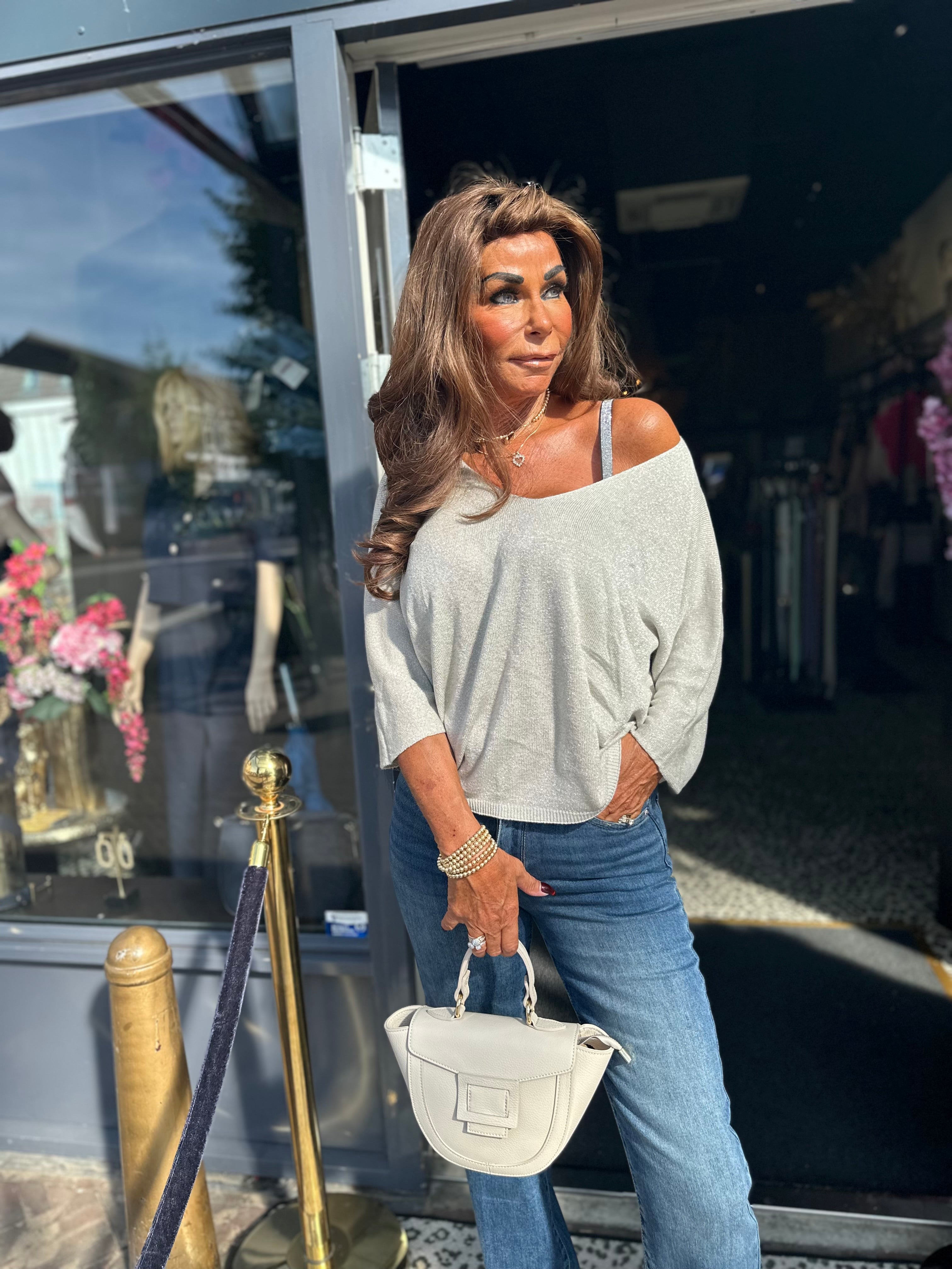 Top lurex "Mila" zilver
