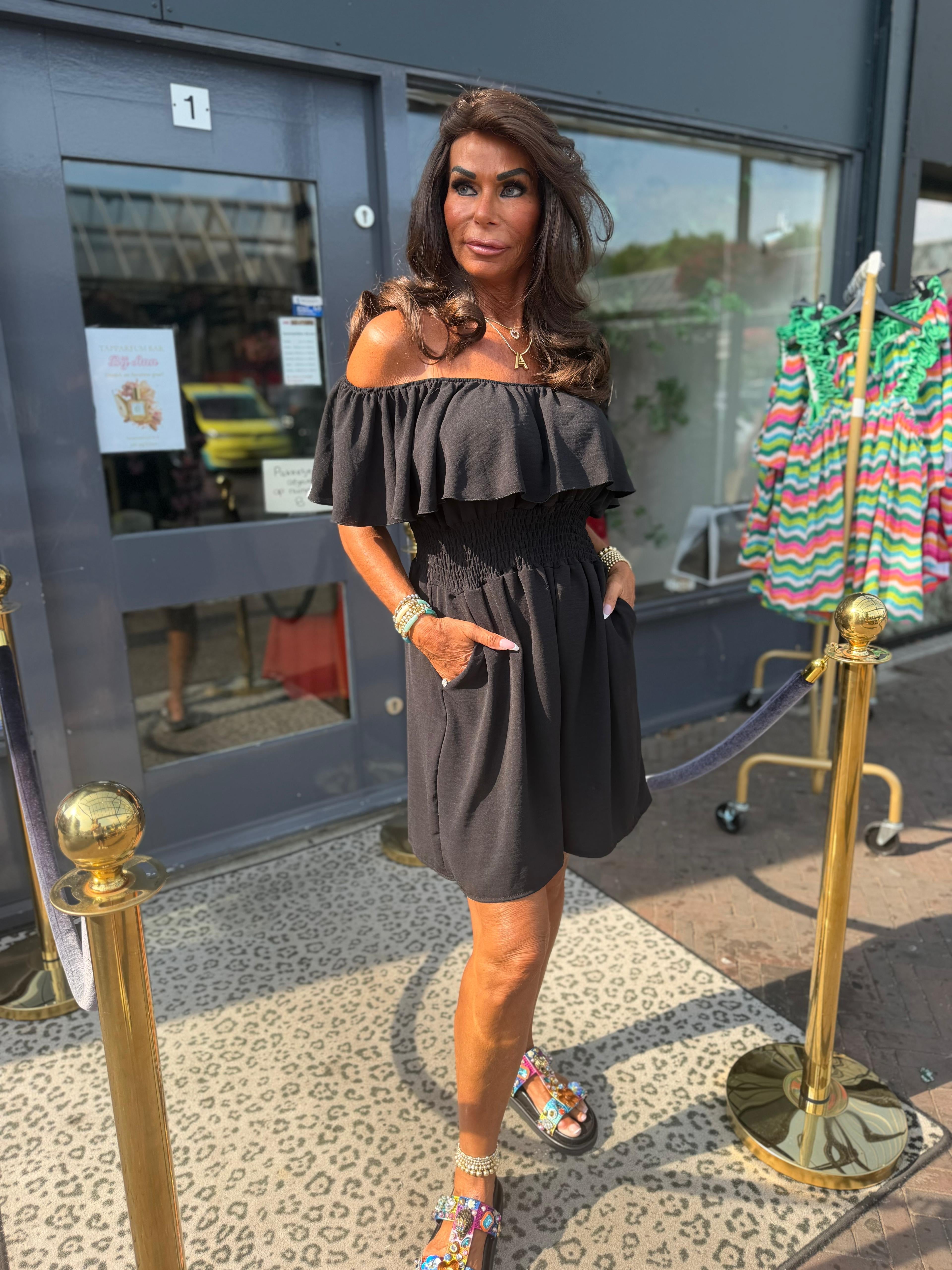 Korte jumpsuit "la vida" Zwart