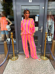2 delig set "Soleil" Roze/Oranje