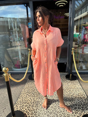 Lange jurk Neon oranje