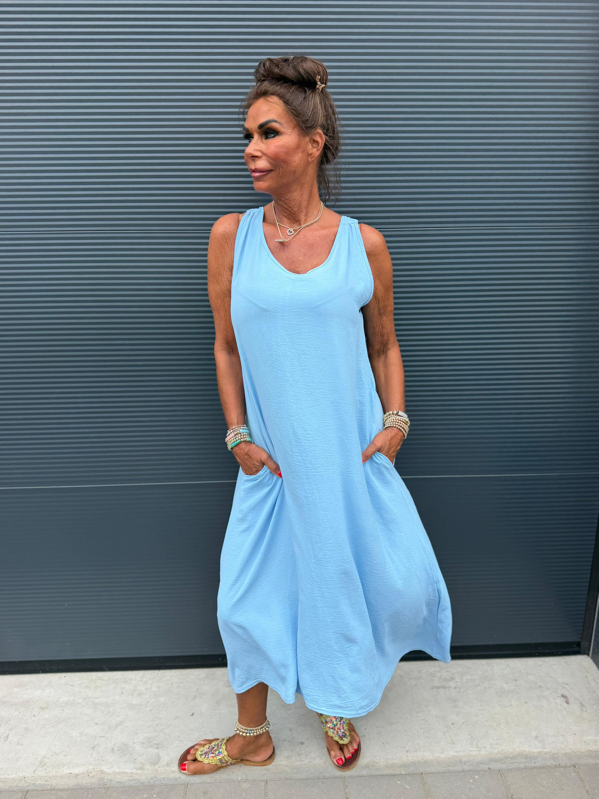 Lange jurk "Catarina" lichtblauw