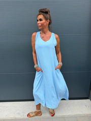 Lange jurk "Catarina" lichtblauw