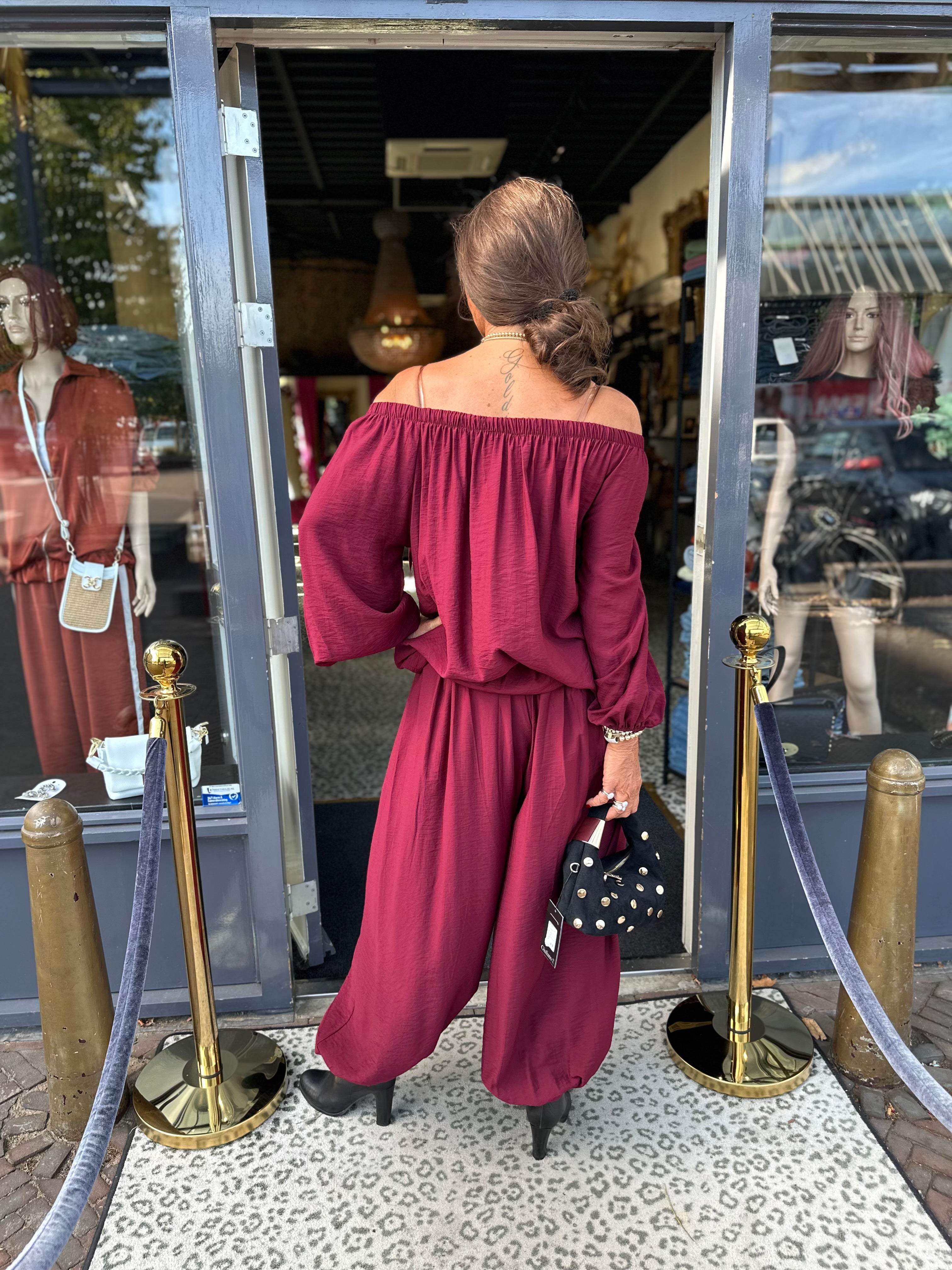2 delig set "Sunday" bordeaux