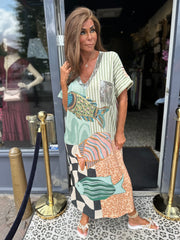 Lurex Jurk "Sea" groen