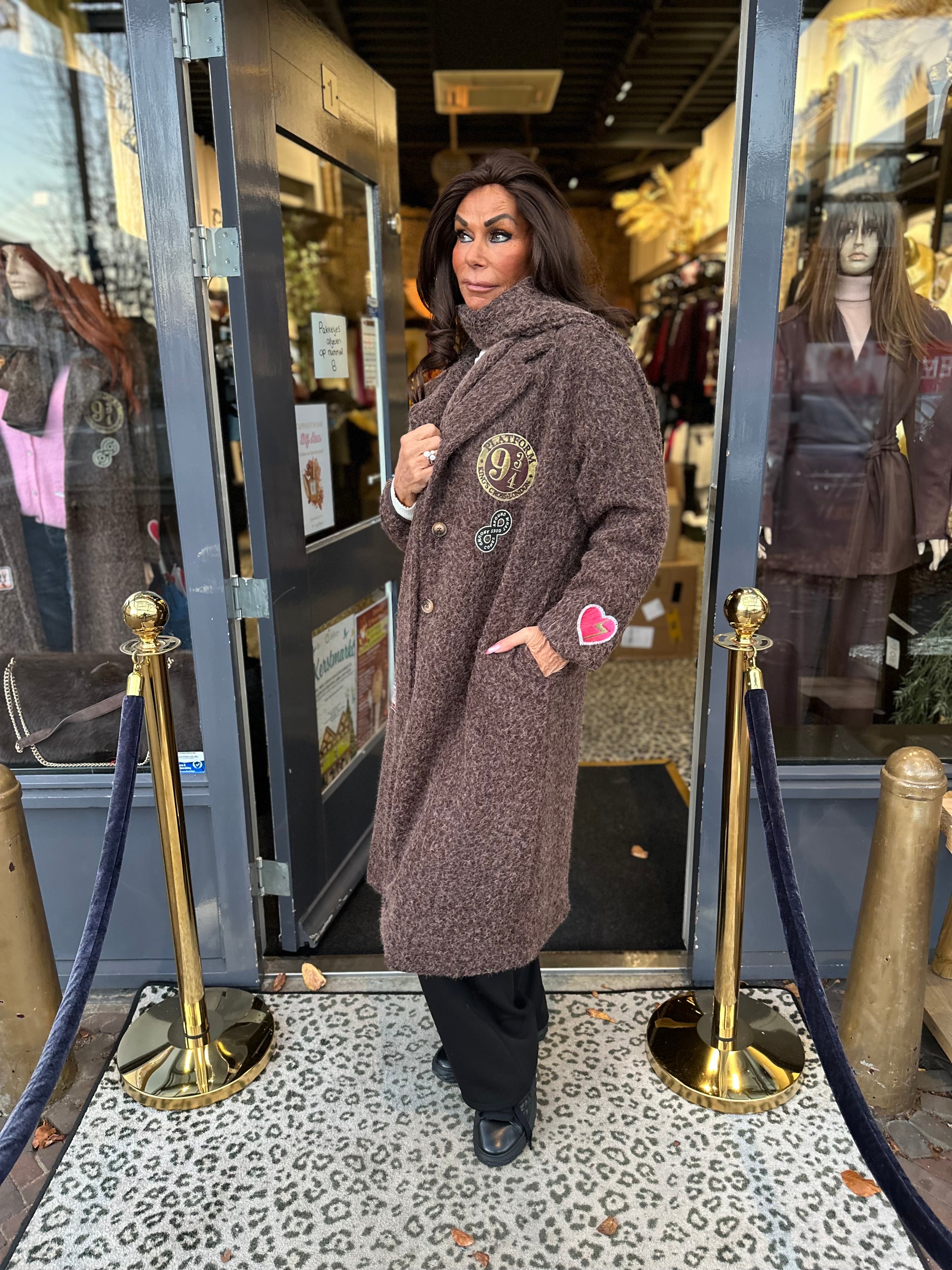 Jas met sjaal “Howdy” bruin