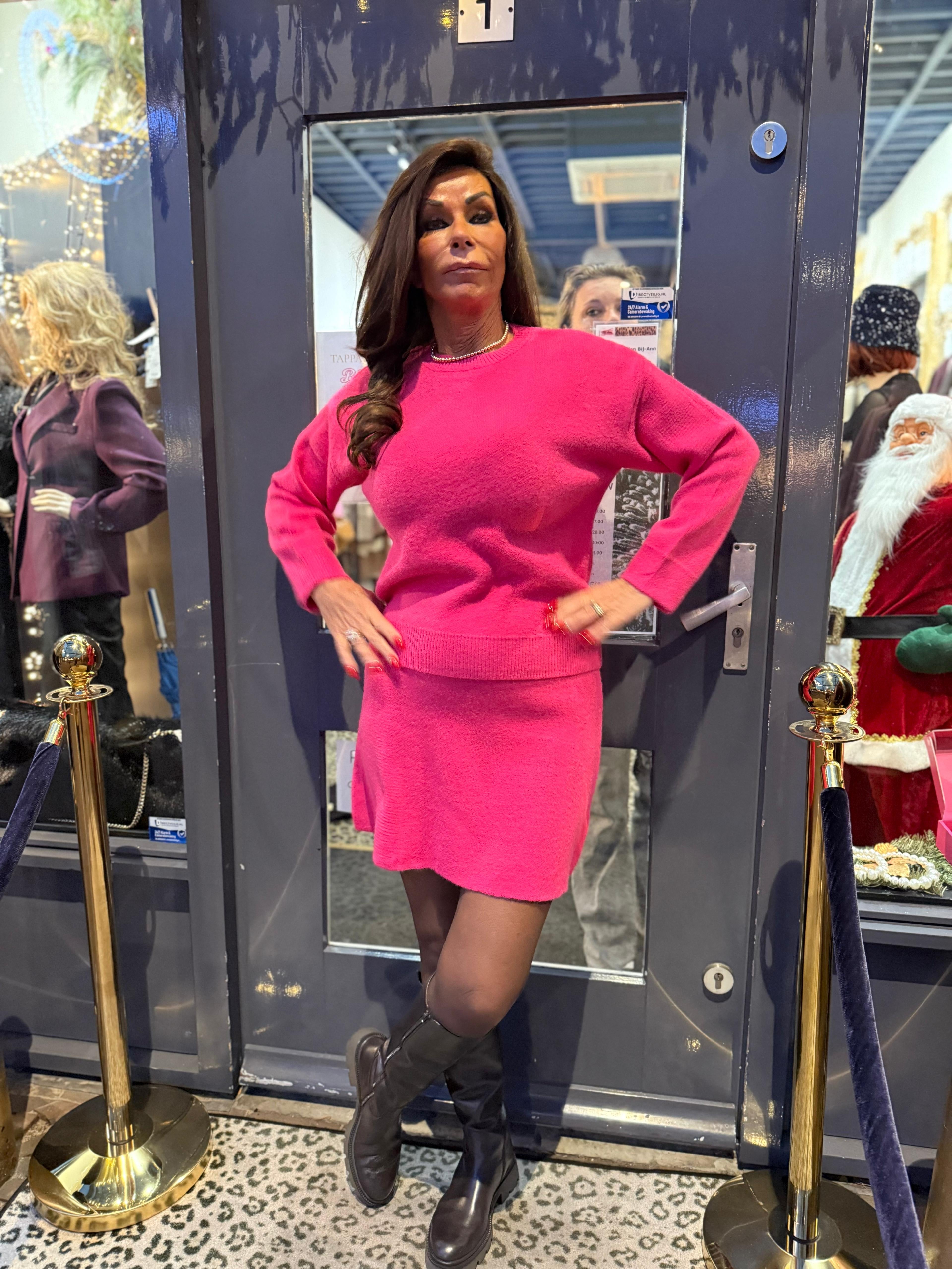 2 delig set “korte rok” Fuchsia