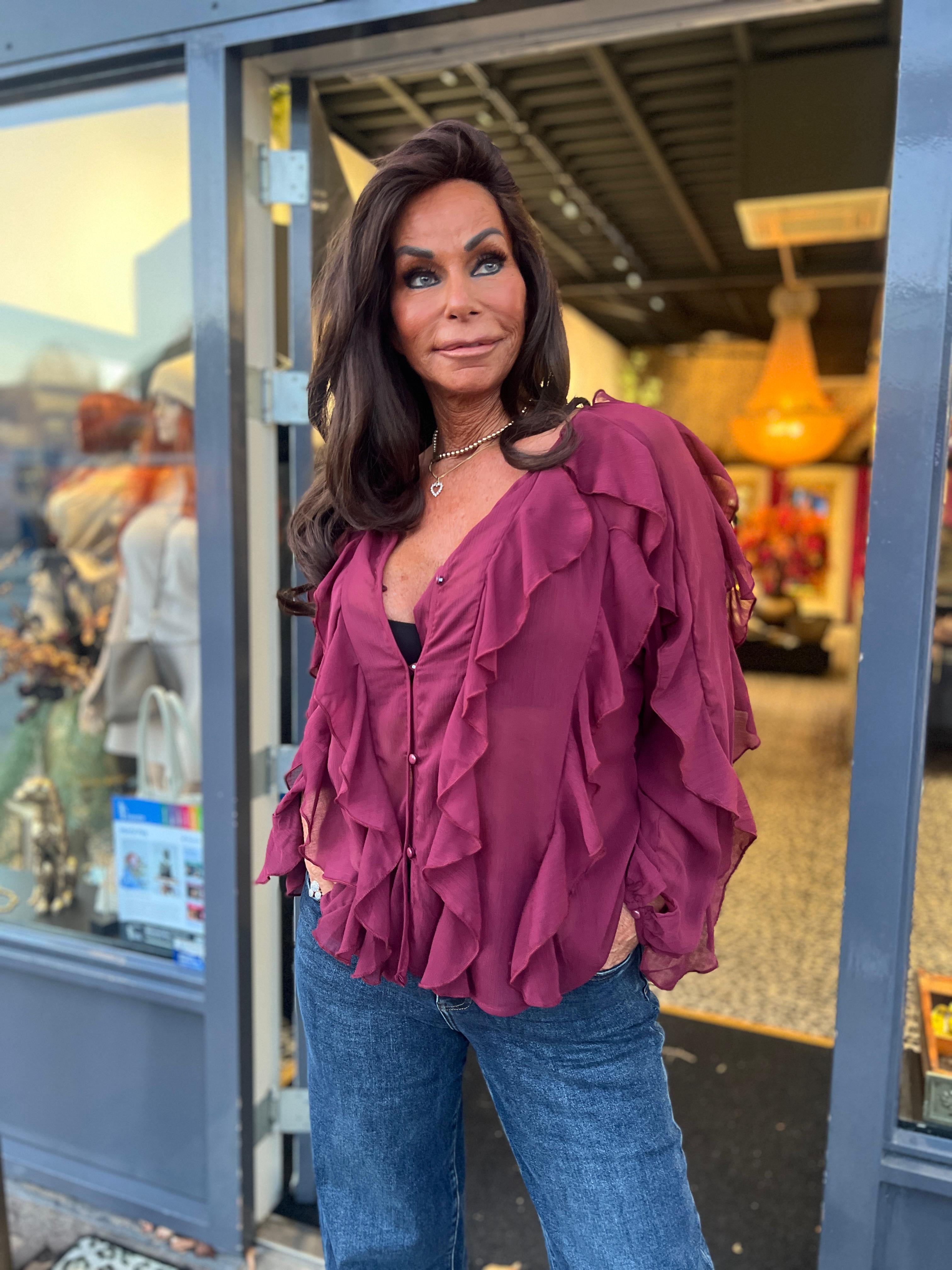 Blouse "Lina" Bordeaux