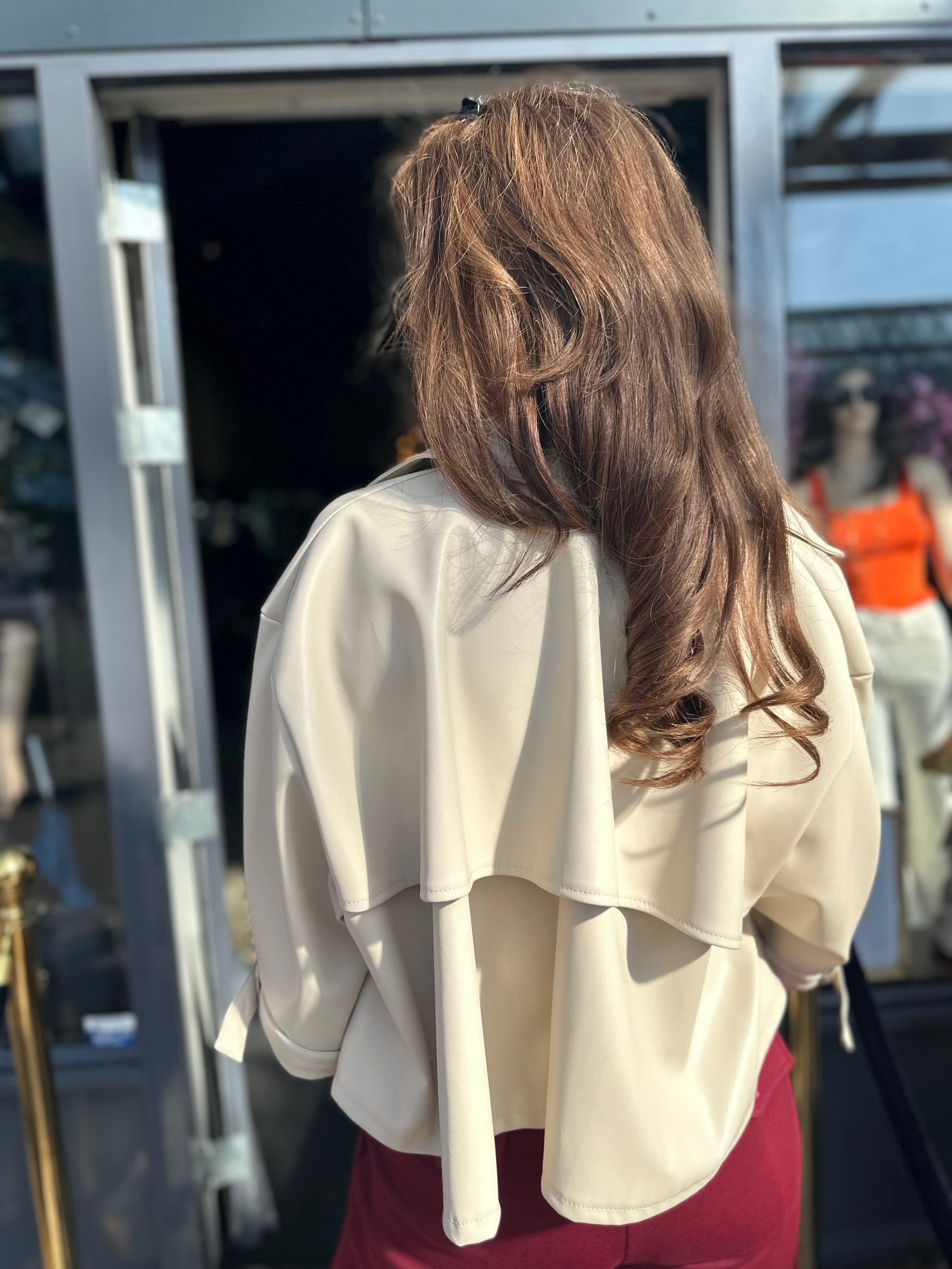 Vegan Leather Jasje "Rizzo" Beige