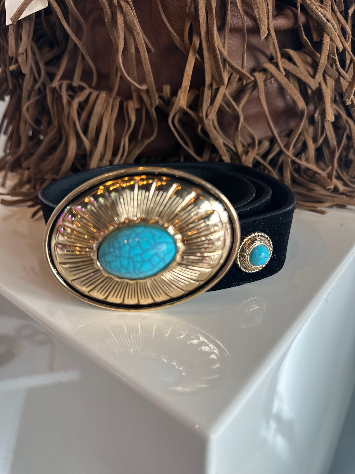 Riem Indiana turquoise zwart