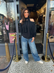 “Ballon" jeans blauw met bling