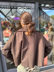 korte trenchcoat "Saar" Donkerbruin