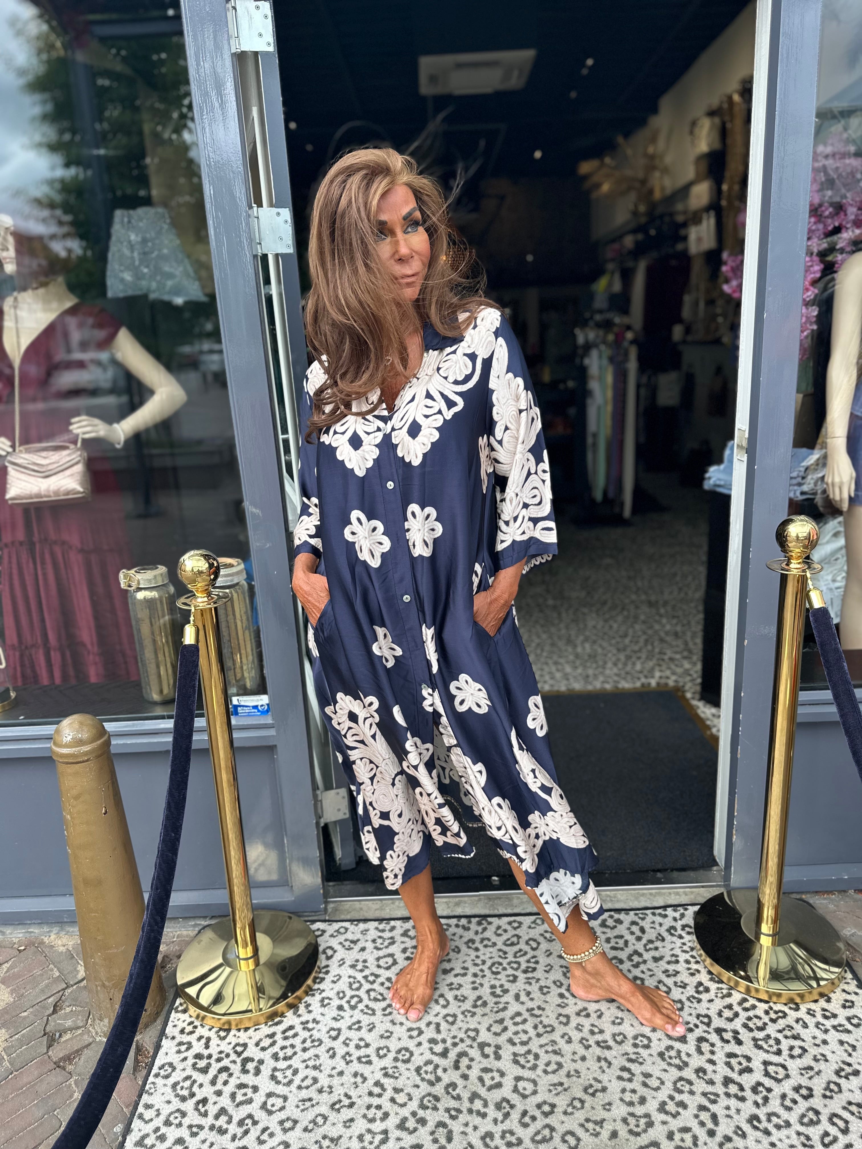 Jurk "Knot" donkerblauw