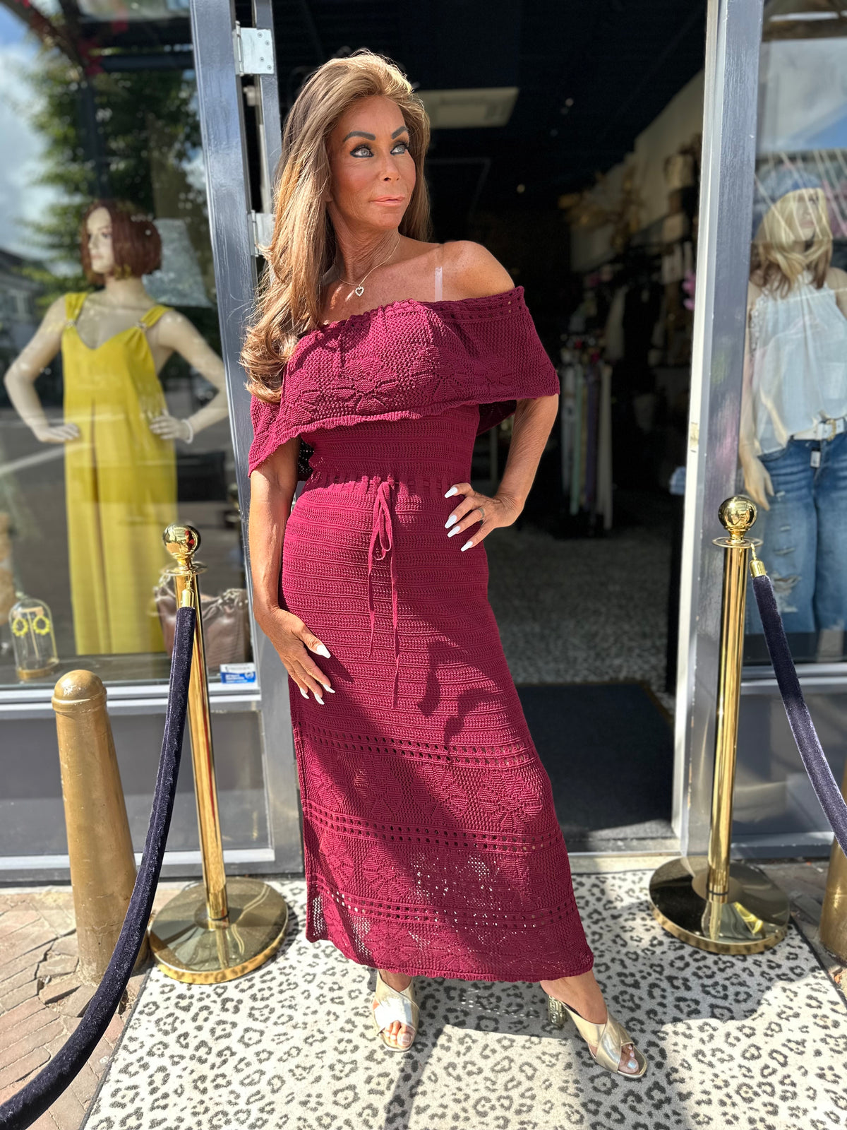 Jurk "Cubanita" Bordeaux