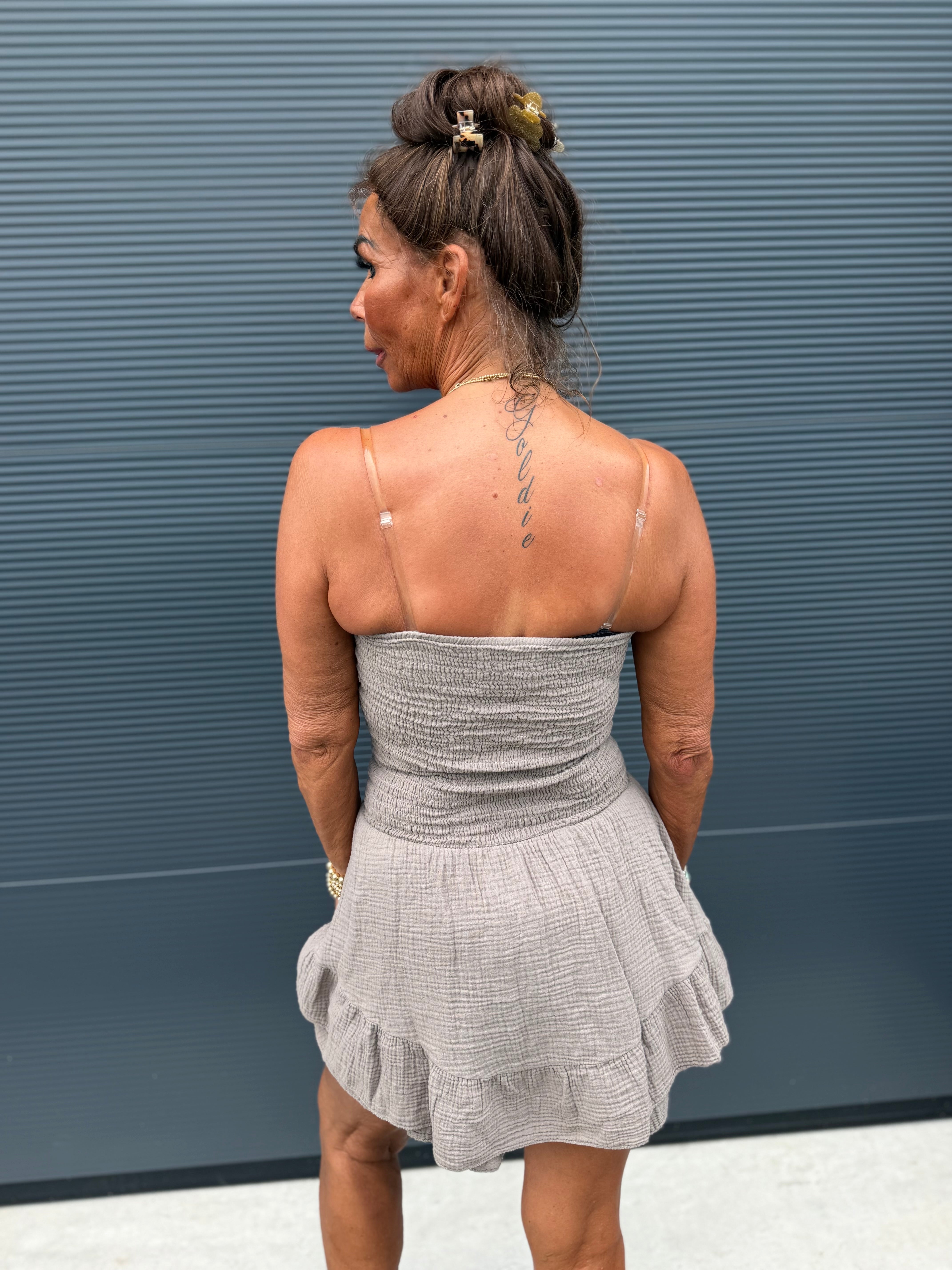 Playsuit kort "hydrofiel" Taupe
