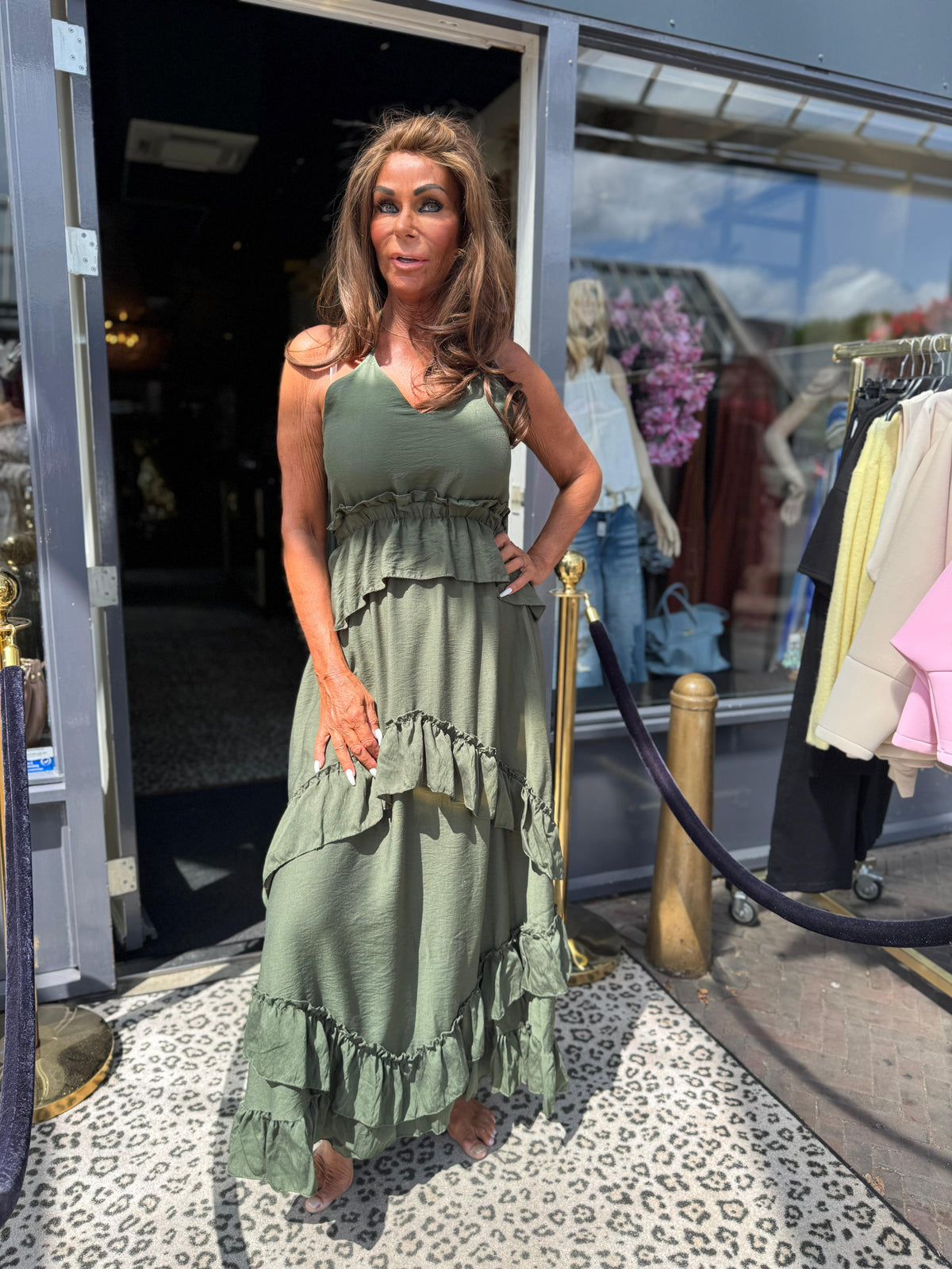 Jurk "Vino" Legergroen