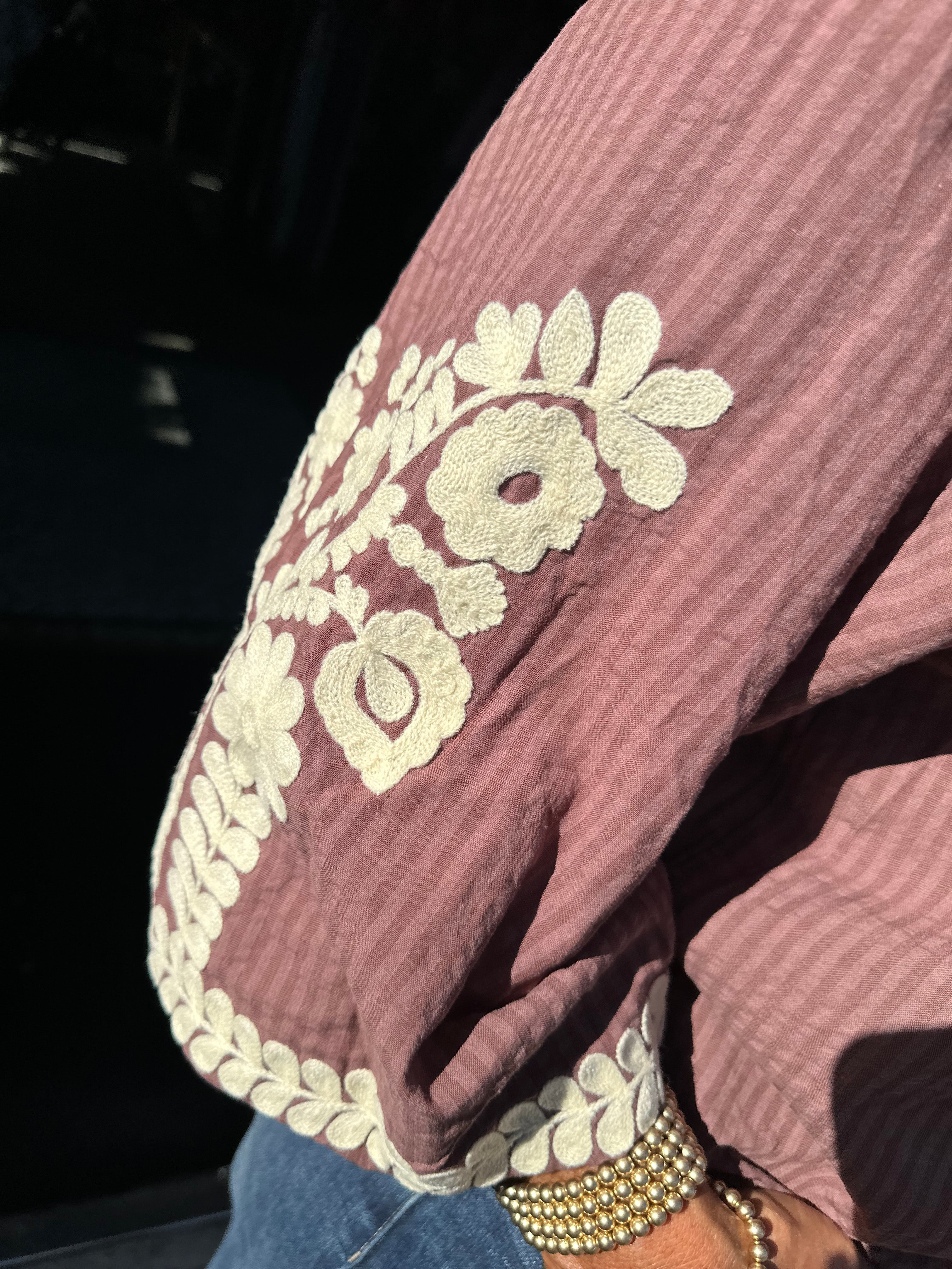 Blouse "Miley” Bruin/beige