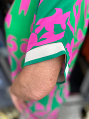 Jurk "Sky" Groen/Roze