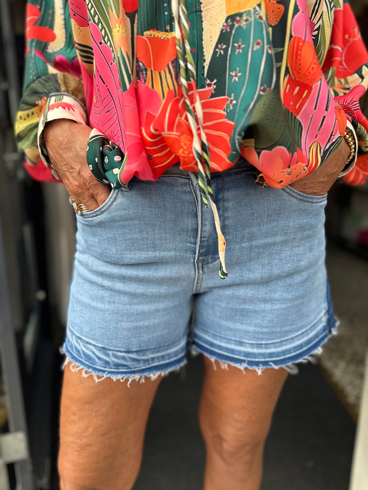 Short denim blue