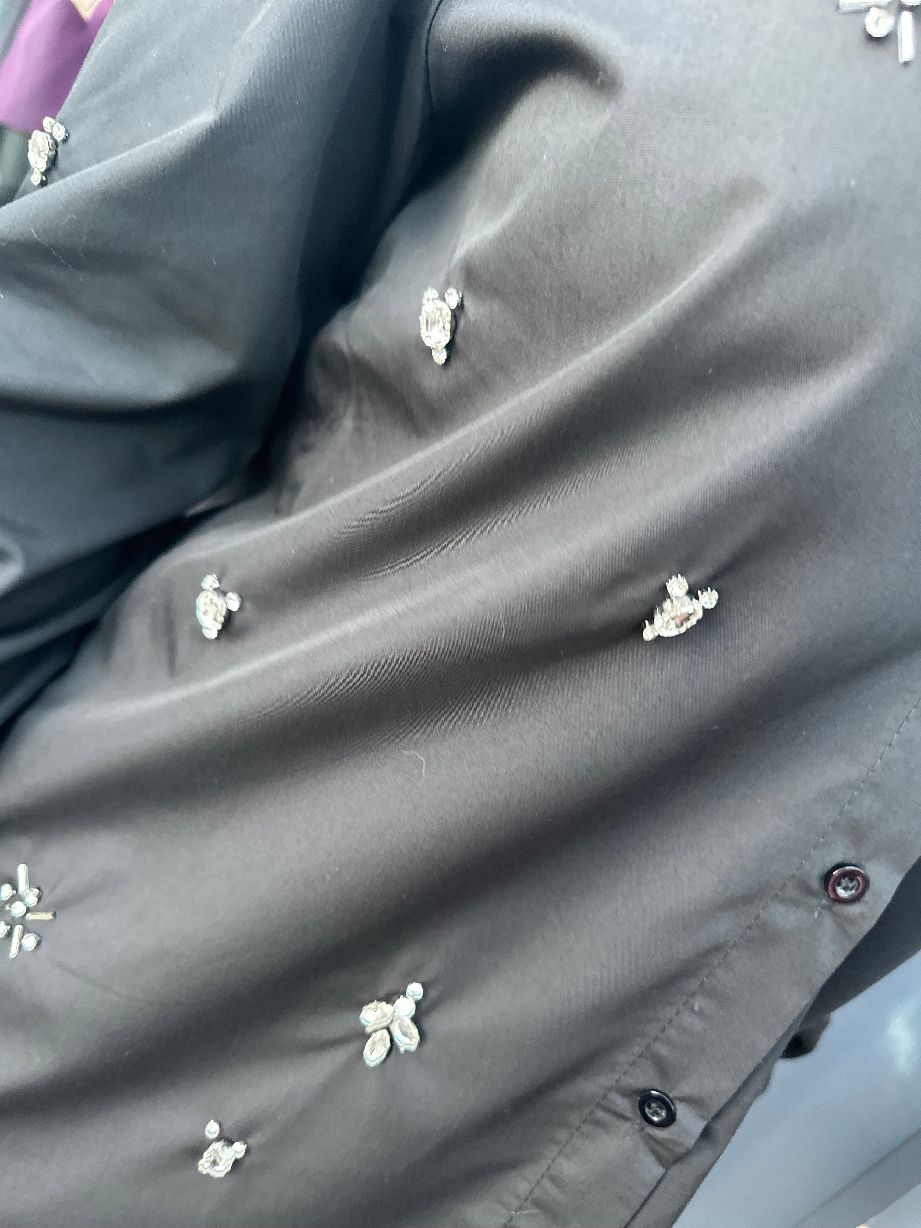 Blouse "Sassy Strassy" steentjes zwart