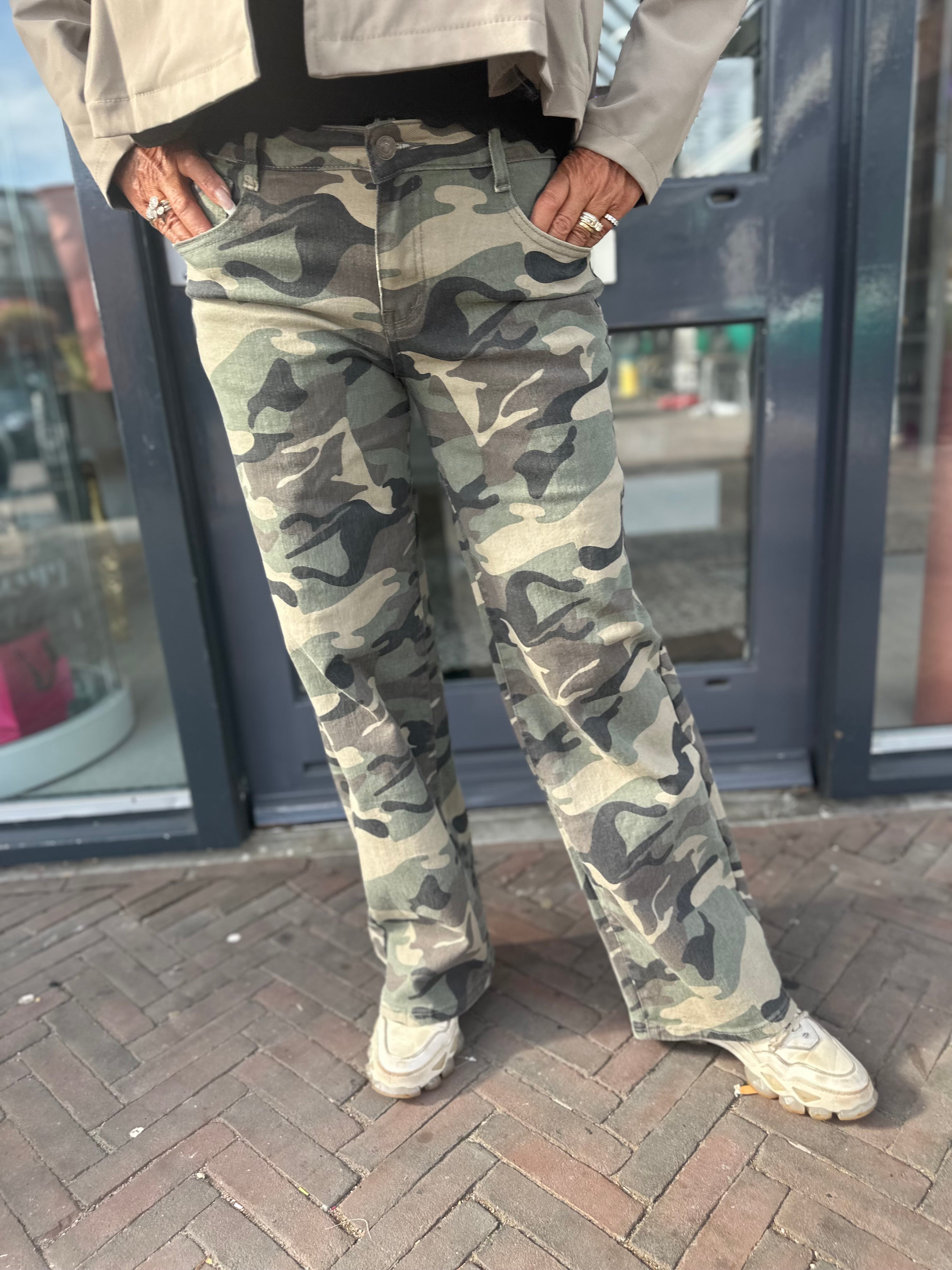 Jeans camouflage straight leg