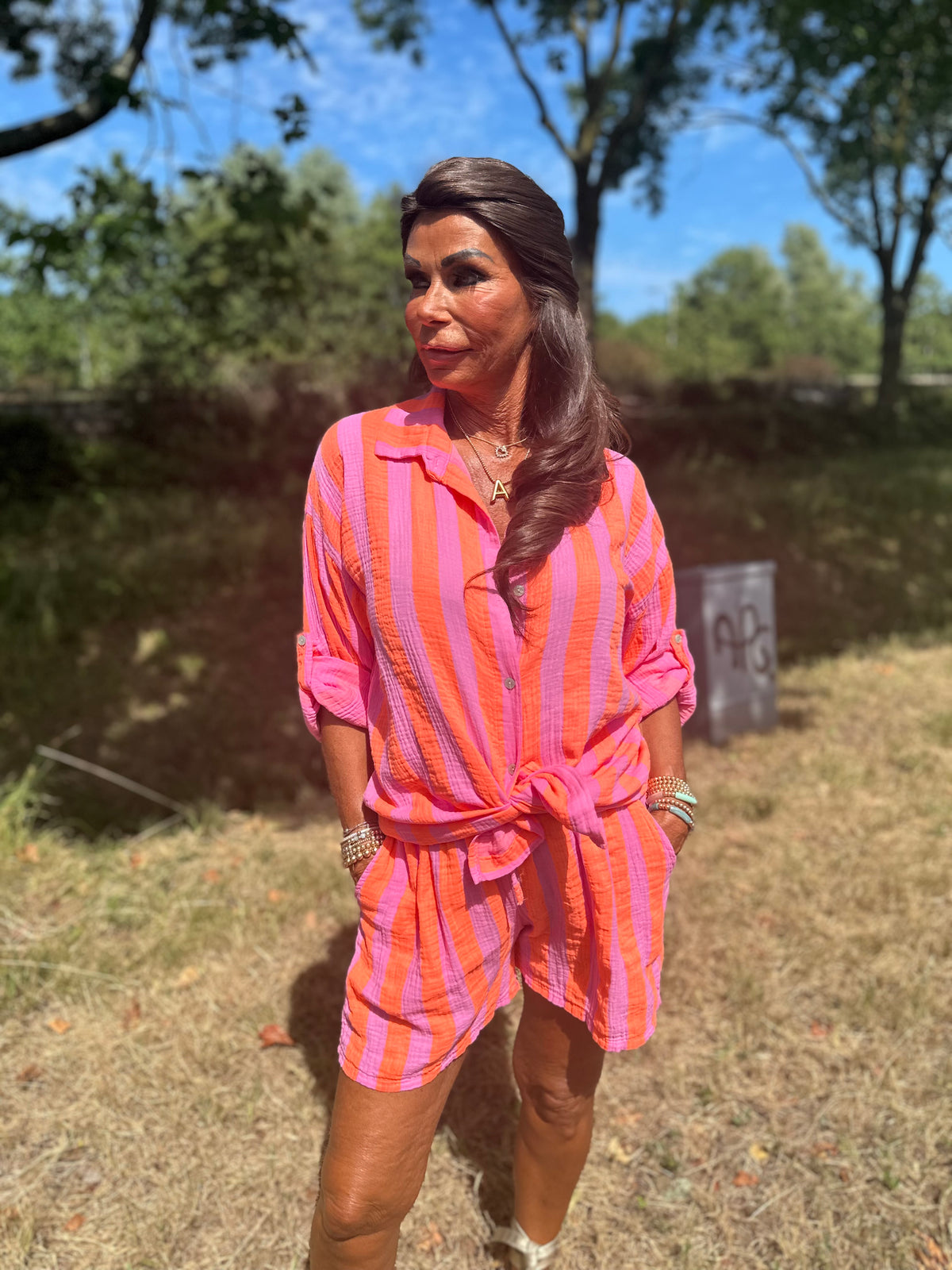 2 delig set "Summer" Oranje / roze