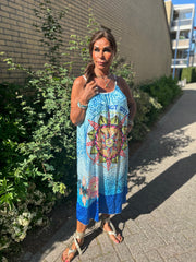 Jurk "Live is good” Blauw