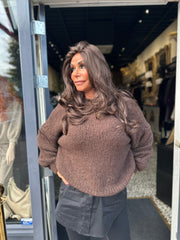 Trui "Knitted" Bruin