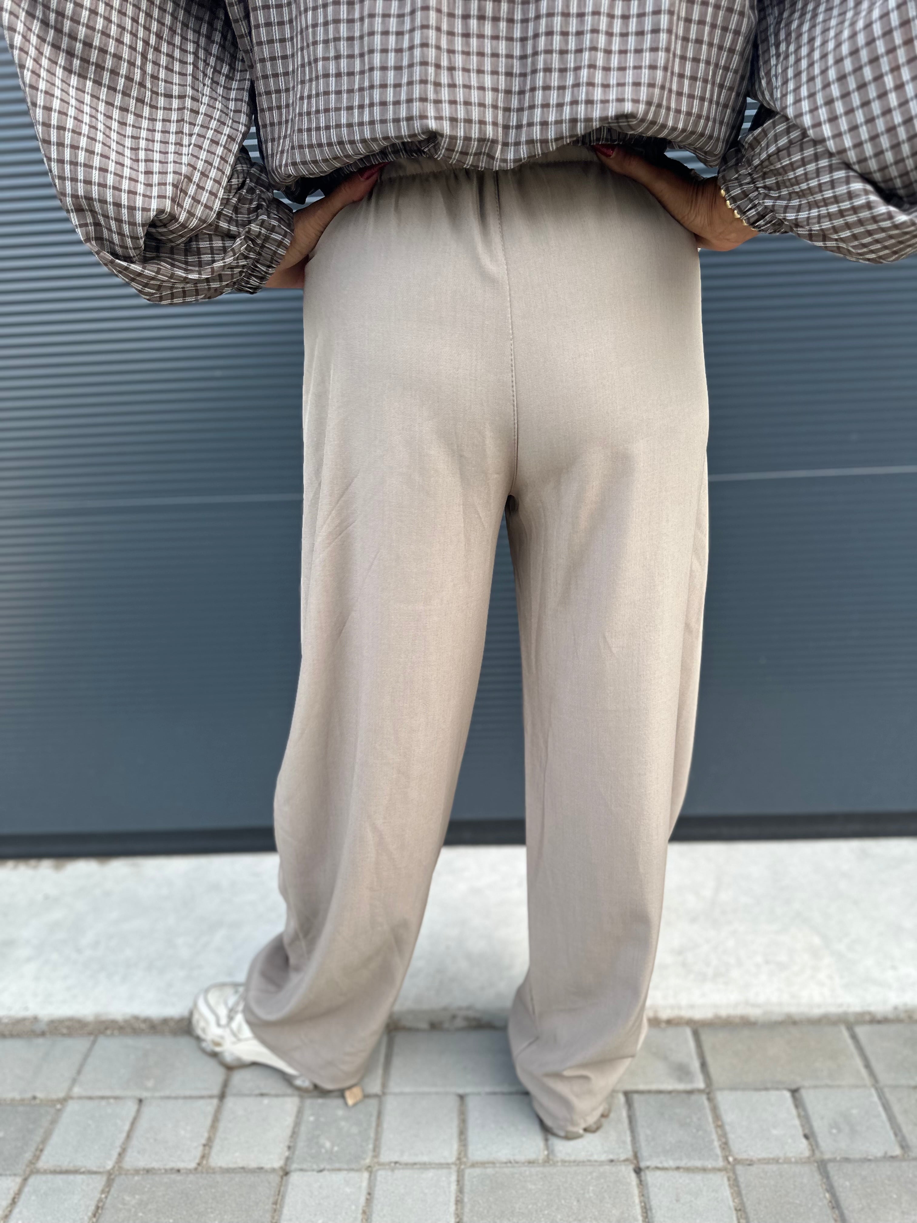 Plooien Pantalon ballon wide taupe