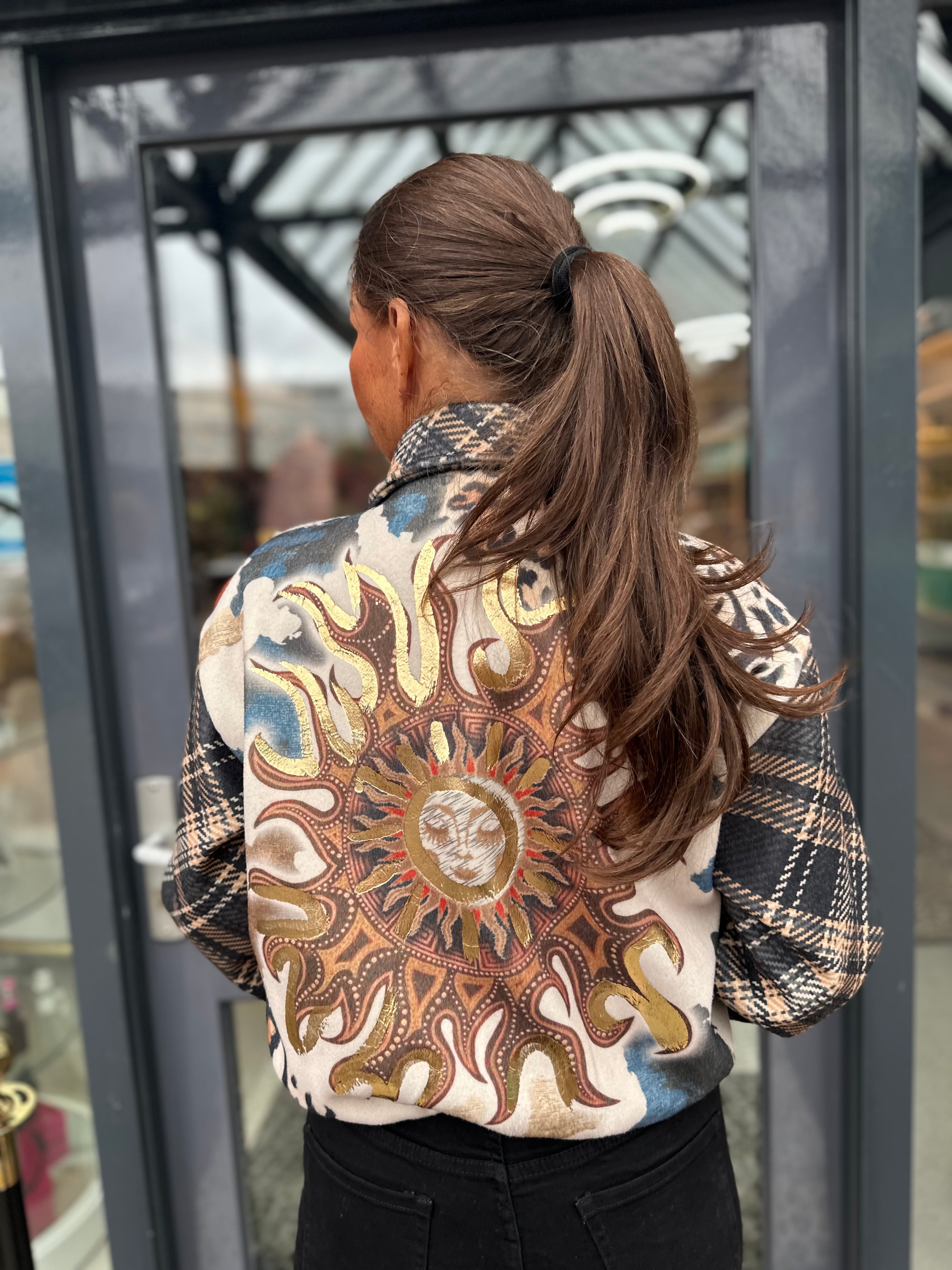 Ballonjasje Geruit goldprint zwart