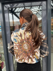 Ballonjasje Geruit goldprint zwart