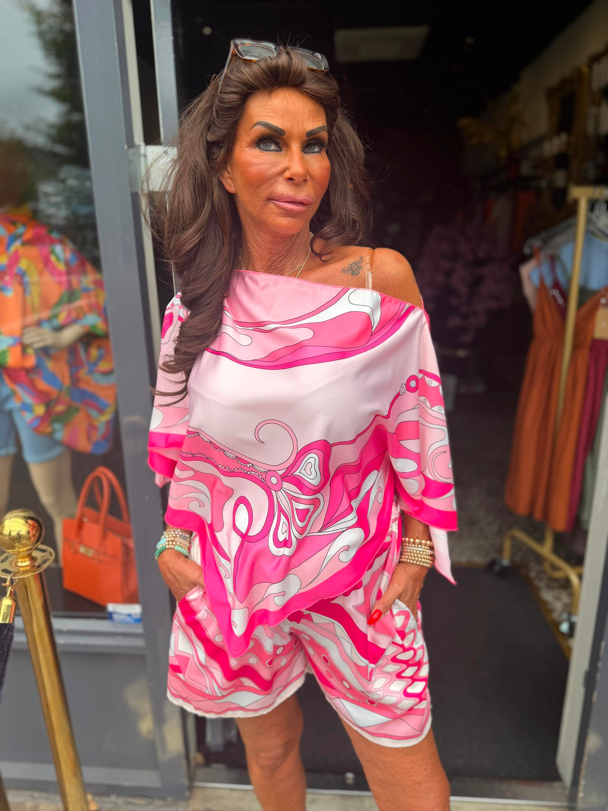 2 delig set "Marbella" licht roze