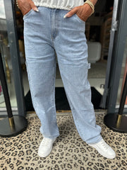 “Ballon" jeans blauw met bling