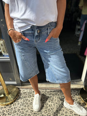 Bermuda jeans "double" blauw