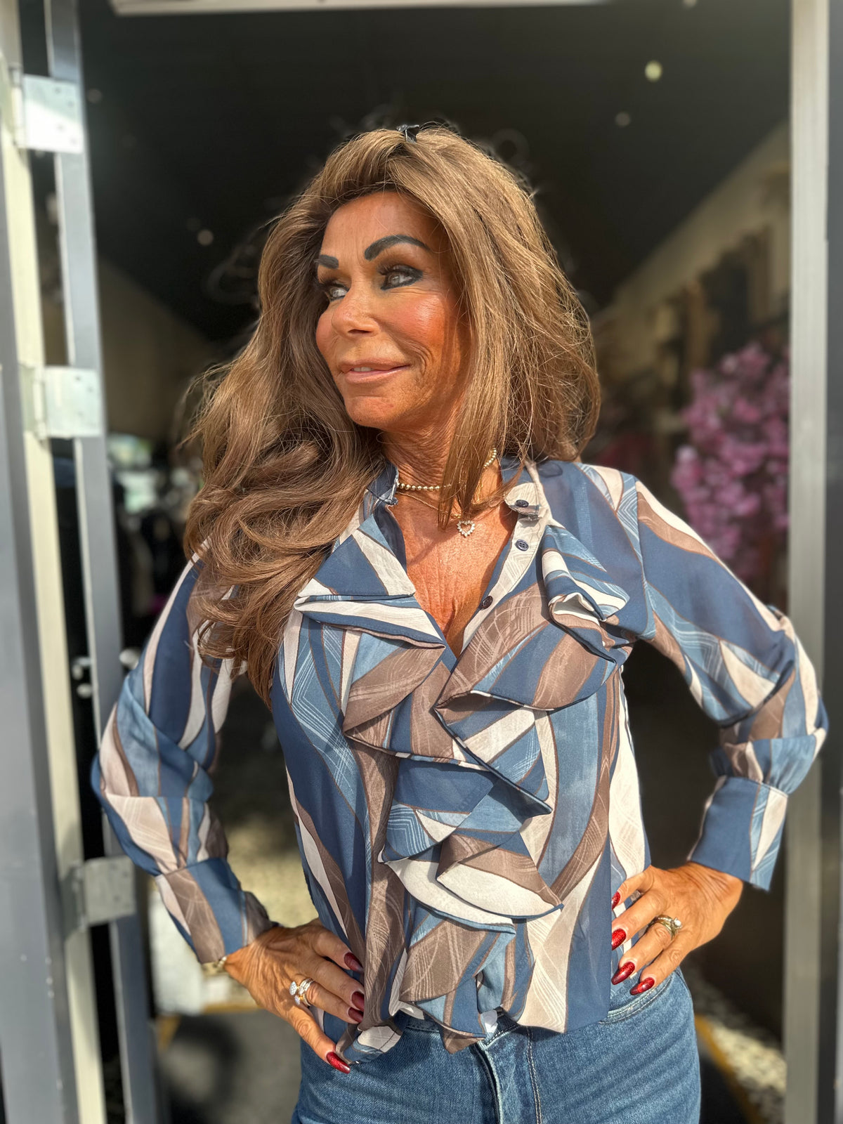 Blouse "Rina" donkerblauw